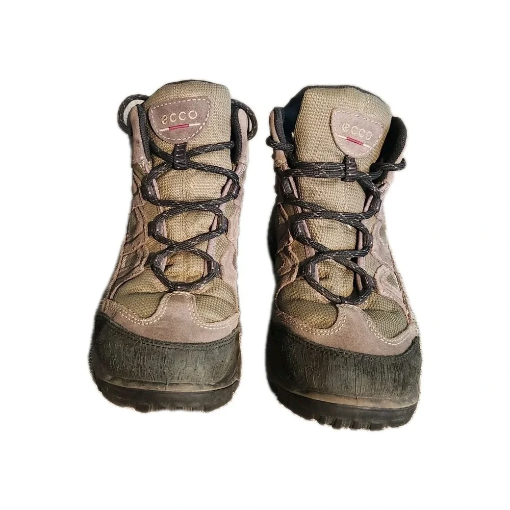 ECCO‎ Receptor GORETEX Brown Leather Hiking Boots Size EU 39 US Women's 8-8.5